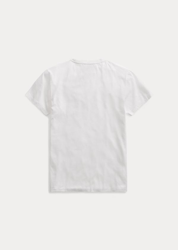 Playeras Ralph Lauren Hombre Blancos - Cotton Jersey Pocket - UMDJR8361